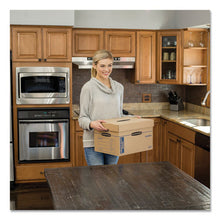 Load image into Gallery viewer, Bankers Box® wholesale. Smoothmove Maximum Strength Moving Boxes, Small, Half Slotted Container (hsc), 15&quot; X 15&quot; X 12&quot;, Brown Kraft-blue, 8-pack. HSD Wholesale: Janitorial Supplies, Breakroom Supplies, Office Supplies.