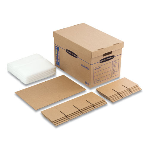 Bankers Box® wholesale. Smoothmove Kitchen Moving Kit, Medium, Half Slotted Container (hsc), 18.5" X 12.25" X 12", Brown Kraft-blue. HSD Wholesale: Janitorial Supplies, Breakroom Supplies, Office Supplies.