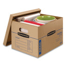 Bankers Box® wholesale. Smoothmove Classic Moving And Storage Boxes, Small, Half Slotted Container (hsc), 15 X 12 X 10, Brown Kraft-blue, 10-carton. HSD Wholesale: Janitorial Supplies, Breakroom Supplies, Office Supplies.