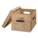 Bankers Box® wholesale. Smoothmove Classic Moving-storage Boxes, Small, Half Slotted Container (hsc), 15" X 12" X 10", Brown Kraft-blue, 20-carton. HSD Wholesale: Janitorial Supplies, Breakroom Supplies, Office Supplies.