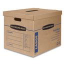 Bankers Box® wholesale. Smoothmove Classic Moving And Storage Boxes, Large, Half Slotted Container (hsc), 21" X 17" X 17", Brown Kraft-blue, 5-carton. HSD Wholesale: Janitorial Supplies, Breakroom Supplies, Office Supplies.
