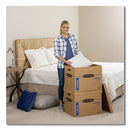 Bankers Box® wholesale. Smoothmove Classic Moving And Storage Boxes, Large, Half Slotted Container (hsc), 21" X 17" X 17", Brown Kraft-blue, 5-carton. HSD Wholesale: Janitorial Supplies, Breakroom Supplies, Office Supplies.