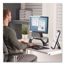Fellowes® wholesale. Smart Suites Corner Monitor Riser, For 21" Monitors, 18.5" X 12.5" X 3.88" To 5.13", Black-clear Frost, Supports 40 Lbs. HSD Wholesale: Janitorial Supplies, Breakroom Supplies, Office Supplies.