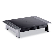 Load image into Gallery viewer, Fellowes® wholesale. Office Suites Standard Monitor Riser, For 21&quot; Monitors, 19.78&quot; X 14.06&quot; X 4&quot; To 6.5&quot;, Black-silver, Supports 80 Lbs. HSD Wholesale: Janitorial Supplies, Breakroom Supplies, Office Supplies.