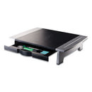 Fellowes® wholesale. Office Suites Standard Monitor Riser, For 21" Monitors, 19.78" X 14.06" X 4" To 6.5", Black-silver, Supports 80 Lbs. HSD Wholesale: Janitorial Supplies, Breakroom Supplies, Office Supplies.