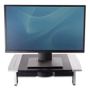 Fellowes® wholesale. Office Suites Standard Monitor Riser, For 21" Monitors, 19.78" X 14.06" X 4" To 6.5", Black-silver, Supports 80 Lbs. HSD Wholesale: Janitorial Supplies, Breakroom Supplies, Office Supplies.