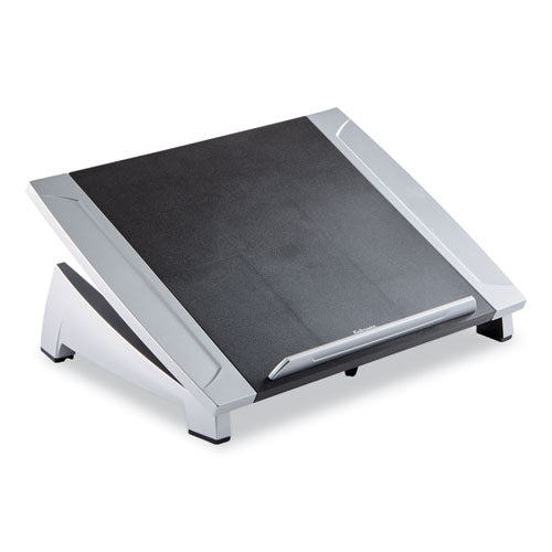 Fellowes® wholesale. Office Suites Laptop Riser, 15.13" X 11.38" X 4.5" To 6.5", Black-silver, Supports 10 Lbs. HSD Wholesale: Janitorial Supplies, Breakroom Supplies, Office Supplies.