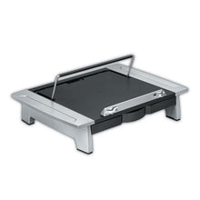 Load image into Gallery viewer, Fellowes® wholesale. Office Suites Monitor Riser Plus, 19.88&quot; X 14.06&quot; X 4&quot; To 6.5&quot;, Black-silver, Supports 80 Lbs. HSD Wholesale: Janitorial Supplies, Breakroom Supplies, Office Supplies.