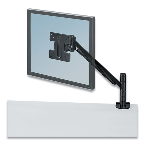 Fellowes® wholesale. Designer Suites Flat Panel Monitor Arm, 180 Degree Rotation, 45 Degree Tilt, 360 Degree Pan, Black, Supports 20 Lb. HSD Wholesale: Janitorial Supplies, Breakroom Supplies, Office Supplies.