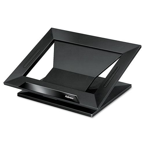 Fellowes® wholesale. Designer Suites Laptop Riser, 13.19" X 11.19" X 4", Black Pearl, Supports 25 Lbs. HSD Wholesale: Janitorial Supplies, Breakroom Supplies, Office Supplies.