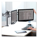 Fellowes® wholesale. Professional Series Depth Adjustable Dual Monitor Arm, 360 Deg Rotation, 37 Deg Tilt, 360 Deg Pan, Black, Supports 24 Lb. HSD Wholesale: Janitorial Supplies, Breakroom Supplies, Office Supplies.