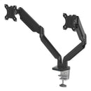 Fellowes® wholesale. Platinum Series Dual Monitor Arm For 27" Monitors, 360 Deg Rotation, +85 Deg--20 Deg Tilt, 360 Deg Pan, Black, Supports 20 Lb. HSD Wholesale: Janitorial Supplies, Breakroom Supplies, Office Supplies.