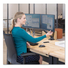 Load image into Gallery viewer, Fellowes® wholesale. Platinum Series Dual Monitor Arm For 27&quot; Monitors, 360 Deg Rotation, +85 Deg--20 Deg Tilt, 360 Deg Pan, Black, Supports 20 Lb. HSD Wholesale: Janitorial Supplies, Breakroom Supplies, Office Supplies.