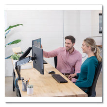 Load image into Gallery viewer, Fellowes® wholesale. Platinum Series Dual Monitor Arm For 27&quot; Monitors, 360 Deg Rotation, +85 Deg--20 Deg Tilt, 360 Deg Pan, Black, Supports 20 Lb. HSD Wholesale: Janitorial Supplies, Breakroom Supplies, Office Supplies.