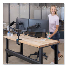 Load image into Gallery viewer, Fellowes® wholesale. Platinum Series Triple Monitor Arm For 27&quot; Monitors, 360 Deg Rotation, +85--20 Deg Tilt, 360 Deg Pan, Black, Supports 20 Lb. HSD Wholesale: Janitorial Supplies, Breakroom Supplies, Office Supplies.