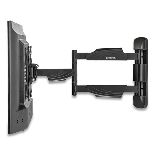 Fellowes® wholesale. Full Motion Tv Wall Mount, 16.25w X 19.75d X 17.87h, Black. HSD Wholesale: Janitorial Supplies, Breakroom Supplies, Office Supplies.