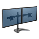 Fellowes® wholesale. Professional Series Freestanding Dual Horizontal Monitor Arm, For 30" Monitors, 35.75" X 11" X 18.25", Black, Supports 17 Lb. HSD Wholesale: Janitorial Supplies, Breakroom Supplies, Office Supplies.