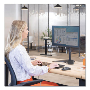 Fellowes® wholesale. Professional Series Single Freestanding Monitor Arm, For 32" Monitors, 11" X 15.4" X 18.3", Black, Supports 17 Lb. HSD Wholesale: Janitorial Supplies, Breakroom Supplies, Office Supplies.