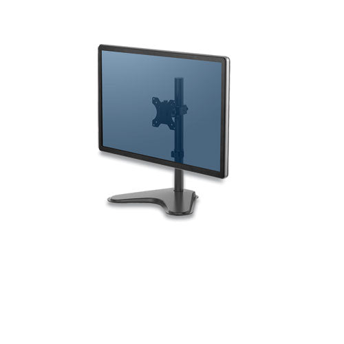 Fellowes® wholesale. Professional Series Single Freestanding Monitor Arm, For 32" Monitors, 11" X 15.4" X 18.3", Black, Supports 17 Lb. HSD Wholesale: Janitorial Supplies, Breakroom Supplies, Office Supplies.