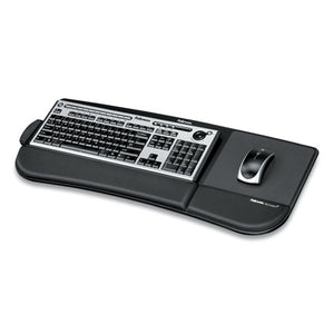 Fellowes® wholesale. Tilt 'n Slide Keyboard Manager, 19.5w X 11.88d, Black. HSD Wholesale: Janitorial Supplies, Breakroom Supplies, Office Supplies.