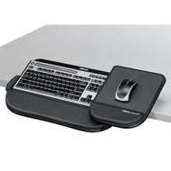 Fellowes® wholesale. Tilt 'n Slide Keyboard Manager With Comfort Glide, 19.5w X 11.5d, Black. HSD Wholesale: Janitorial Supplies, Breakroom Supplies, Office Supplies.