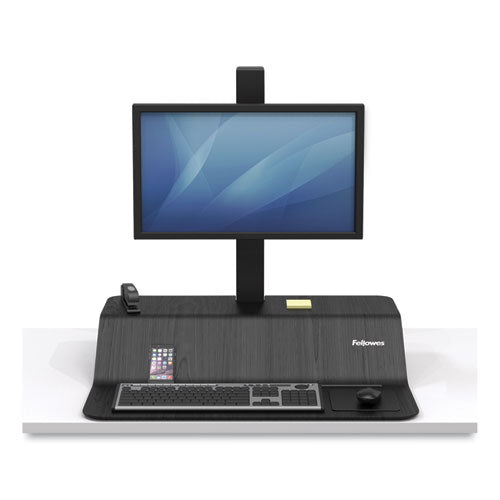 Fellowes® wholesale. Lotus Ve Sit-stand Workstation, 29" X 28.5" X 27.5" To 42.5", Black. HSD Wholesale: Janitorial Supplies, Breakroom Supplies, Office Supplies.