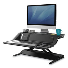 Load image into Gallery viewer, Fellowes® wholesale. Lotus Dx Sit-stand Workstation, 32.75&quot; X 24.25&quot; X 5.5&quot; To 22.5&quot;, Black. HSD Wholesale: Janitorial Supplies, Breakroom Supplies, Office Supplies.