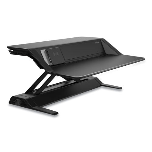 Fellowes® wholesale. Lotus Dx Sit-stand Workstation, 32.75" X 24.25" X 5.5" To 22.5", Black. HSD Wholesale: Janitorial Supplies, Breakroom Supplies, Office Supplies.