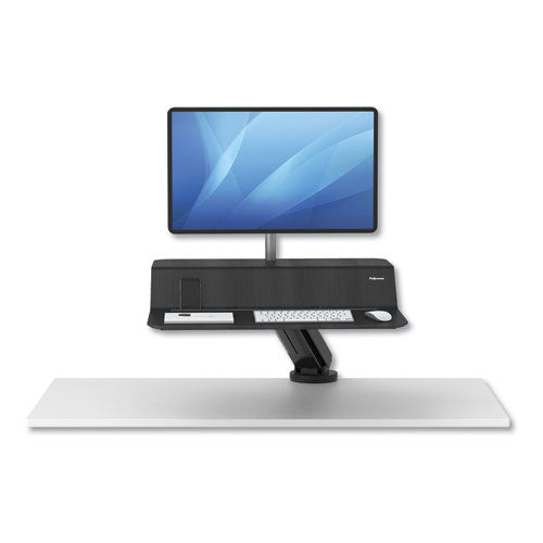 Fellowes® wholesale. Lotus Rt Sit-stand Workstation, 48" X 30" X 42.2" To 49.2", Black. HSD Wholesale: Janitorial Supplies, Breakroom Supplies, Office Supplies.