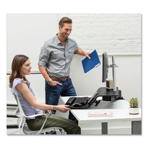 Fellowes® wholesale. Lotus Rt Sit-stand Workstation, 48" X 30" X 42.2" To 49.2", Black. HSD Wholesale: Janitorial Supplies, Breakroom Supplies, Office Supplies.