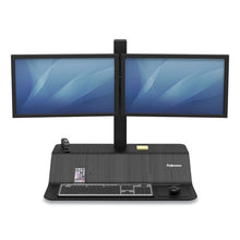 Load image into Gallery viewer, Fellowes® wholesale. Lotus Ve Sit-stand Workstation - Dual, 29&quot; X 28.5&quot; X 42.5&quot;, Black. HSD Wholesale: Janitorial Supplies, Breakroom Supplies, Office Supplies.