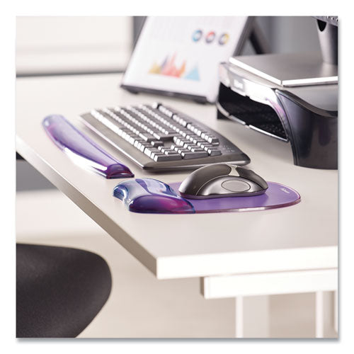 Fellowes® wholesale. Gel Crystals Keyboard Wrist Rest, 18.5" X 2.25", Purple. HSD Wholesale: Janitorial Supplies, Breakroom Supplies, Office Supplies.