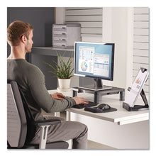 Load image into Gallery viewer, Fellowes® wholesale. Standard Monitor Riser, 13.38&quot; X 13.63&quot; X 2&quot; To 4&quot;, Graphite, Supports 60 Lbs. HSD Wholesale: Janitorial Supplies, Breakroom Supplies, Office Supplies.