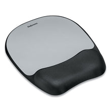 Load image into Gallery viewer, Fellowes® wholesale. Memory Foam Mouse Pad Wrist Rest, 7 15-16 X 9 1-4, Black-silver. HSD Wholesale: Janitorial Supplies, Breakroom Supplies, Office Supplies.