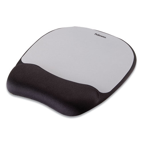 Fellowes® wholesale. Memory Foam Mouse Pad Wrist Rest, 7 15-16 X 9 1-4, Black-silver. HSD Wholesale: Janitorial Supplies, Breakroom Supplies, Office Supplies.