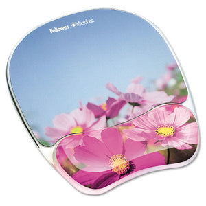 Fellowes® wholesale. Gel Mouse Pad W-wrist Rest, Photo, 9 1-4 X 7 1-3, Pink Flowers. HSD Wholesale: Janitorial Supplies, Breakroom Supplies, Office Supplies.