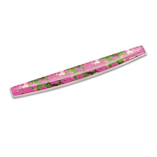 Fellowes® wholesale. Gel Keyboard Wrist Rest W-microban Protection, 18 9-16 X 2 5-16, Pink Flowers. HSD Wholesale: Janitorial Supplies, Breakroom Supplies, Office Supplies.