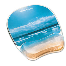 Load image into Gallery viewer, Fellowes® wholesale. Gel Mouse Pad W-wrist Rest, Photo, 7 7-8 X 9 1-4, Sandy Beach. HSD Wholesale: Janitorial Supplies, Breakroom Supplies, Office Supplies.