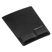 Load image into Gallery viewer, Fellowes® wholesale. Ergonomic Memory Foam Wrist Support W-attached Mouse Pad, Black. HSD Wholesale: Janitorial Supplies, Breakroom Supplies, Office Supplies.