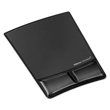 Load image into Gallery viewer, Fellowes® wholesale. Gel Wrist Support W-attached Mouse Pad, Black. HSD Wholesale: Janitorial Supplies, Breakroom Supplies, Office Supplies.