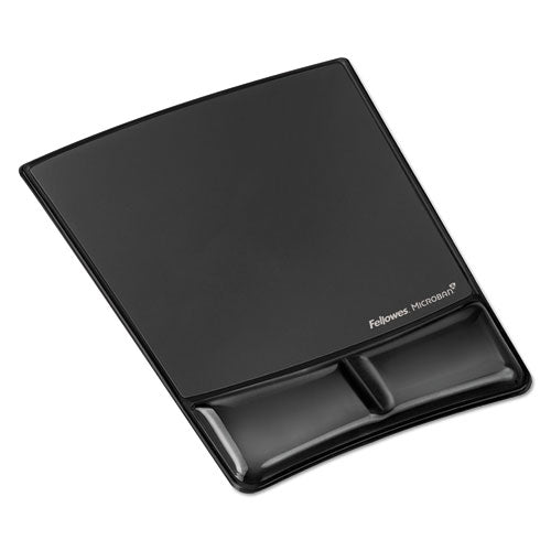 Fellowes® wholesale. Gel Wrist Support W-attached Mouse Pad, Black. HSD Wholesale: Janitorial Supplies, Breakroom Supplies, Office Supplies.