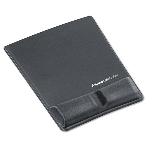 Fellowes® wholesale. Memory Foam Wrist Support W-attached Mouse Pad, Graphite. HSD Wholesale: Janitorial Supplies, Breakroom Supplies, Office Supplies.