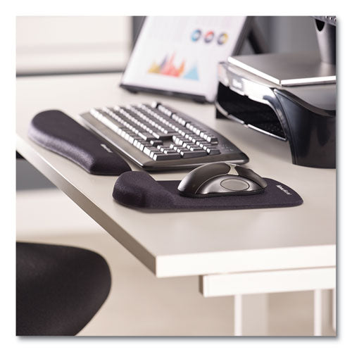 Fellowes® wholesale. Plushtouch Mouse Pad With Wrist Rest, Foam, Graphite, 7 1-4 X 9-3-8. HSD Wholesale: Janitorial Supplies, Breakroom Supplies, Office Supplies.