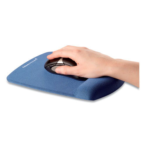 Fellowes® wholesale. Plushtouch Mouse Pad With Wrist Rest, Foam, Blue, 7 1-4 X 9-3-8. HSD Wholesale: Janitorial Supplies, Breakroom Supplies, Office Supplies.