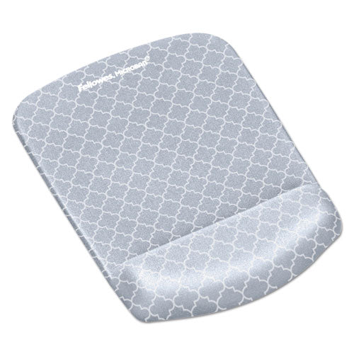Fellowes® wholesale. Plushtouch Mouse Pad With Wrist Rest, 7 1-4 X 9 3-8 X 1, Gray-white Lattice. HSD Wholesale: Janitorial Supplies, Breakroom Supplies, Office Supplies.