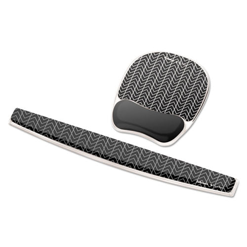 Fellowes® wholesale. Photo Gel Wrist Rest With Microban, 7 7-8 X 9 1-4 X 7-8, Black-white. HSD Wholesale: Janitorial Supplies, Breakroom Supplies, Office Supplies.