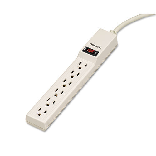 Fellowes® wholesale. Six-outlet Power Strip, 120v, 4 Ft Cord, 1.88 X 10.88 X 1.63, Platinum. HSD Wholesale: Janitorial Supplies, Breakroom Supplies, Office Supplies.
