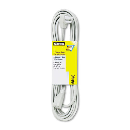 Fellowes® wholesale. Indoor Heavy-duty Extension Cord, 3-prong Plug, 1-outlet, 15ft Length, Gray. HSD Wholesale: Janitorial Supplies, Breakroom Supplies, Office Supplies.