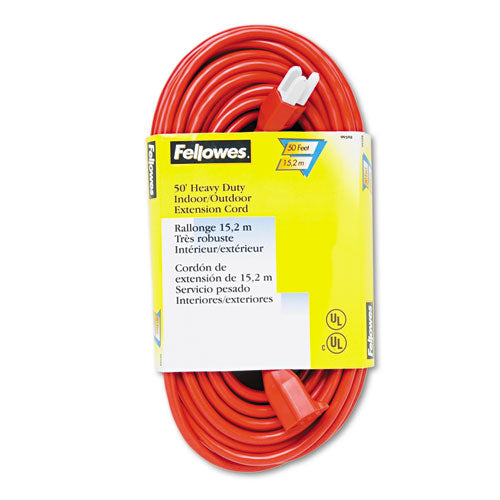 Fellowes® wholesale. Indoor-outdoor Heavy-duty 3-prong Plug Extension Cord, 1-outlet, 50ft, Orange. HSD Wholesale: Janitorial Supplies, Breakroom Supplies, Office Supplies.