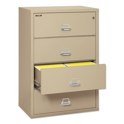 FireKing® wholesale. Four-drawer Lateral File, 37.5w X 22.13d X 52.75h, Letter-legal, Parchment. HSD Wholesale: Janitorial Supplies, Breakroom Supplies, Office Supplies.